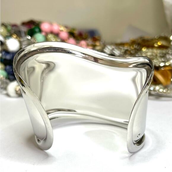 Bracelet Medium Bone Cuff Bracelet Silver Tone N04 - Picture 7 of 9